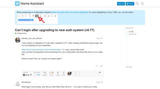 Can't login after upgrading to new auth system (v0.77 ...