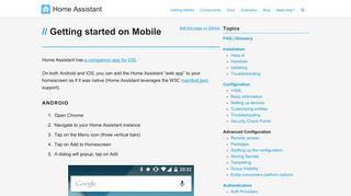 Getting started on Mobile - Home Assistant
