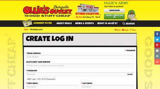 Create Log In - Ollie's Bargain Outlet