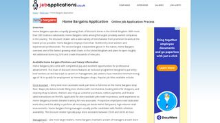 Home Bargains Job Application