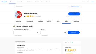 Jobs at Home Bargains | Indeed.co.uk