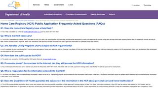 Home Care Registry (HCR) Public Application Frequently Asked ...