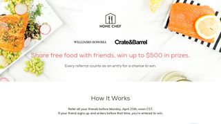 Share free food with friends, win up to $500 in prizes. - Home Chef