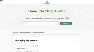 Managing My Account – Home Chef