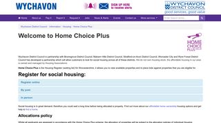 Home Choice Plus - Wychavon District Council
