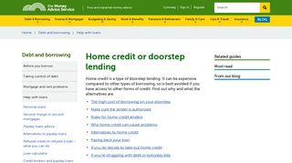 Home credit or doorstep lending - Money Advice Service