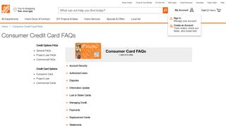 Consumer Credit Card FAQs - Home Depot