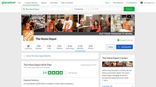 The Home Depot Employee Benefit: 401K Plan | Glassdoor