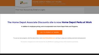 Find Your Account (by Email or Login) - Home Depot Perks at Work
