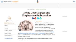 Home Depot Career and Employment Information