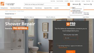 Shower Repair by Pro Referral at The Home Depot