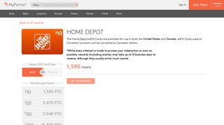 Home Depot - MyPoints: Your Daily Rewards Program
