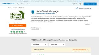 Top 1,161 Reviews and Complaints about HomeDirect Mortgage ...