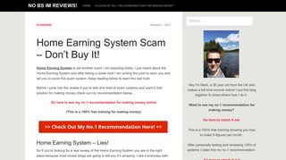Home Earning System Scam - Don't Buy It!