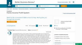 Home Income Profit System | Complaints | Better Business Bureau ...
