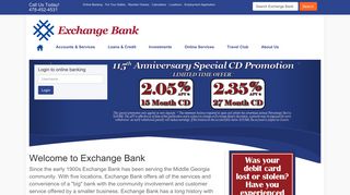 Exchange Bank - Exchange Bank Home - Millegeville, GA | Gray, GA ...
