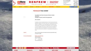 HomeCard program Discontinued! - Renfrew Home Hardware ...
