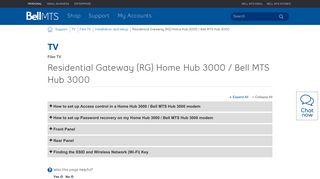 Residential Gateway (RG) Home Hub 3000 / Bell MTS Hub 3000 | MTS