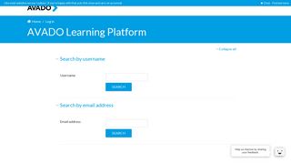 Forgotten username or password | AVADO Learning Platform