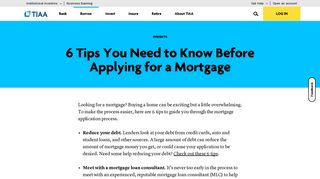 6 Tips to Help You Through Your Mortgage Application | TIAA