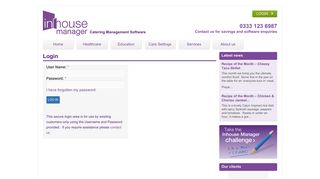 Login to the Inhouse Manager Software for existing clients
