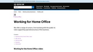 Working for Home Office - Home Office - GOV.UK