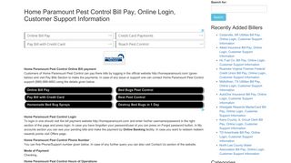 Home Paramount Pest Control Bill Pay, Online Login, Customer ...