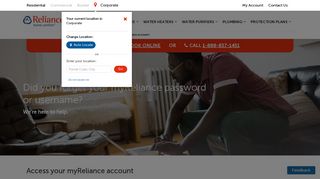 myReliance Password & Username Concerns | Reliance Home Comfort