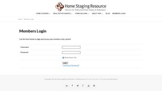 Members Login - Home Staging Resource