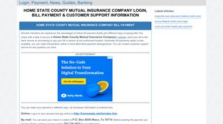 Home State County Mutual Insurance Company Login, Bill Payment ...