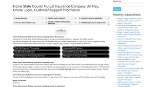 Home State County Mutual Insurance Company Bill Pay, Online Login ...