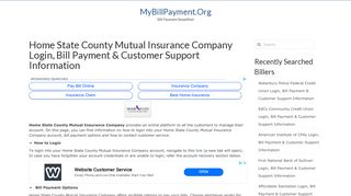 Home State County Mutual Insurance Company Login, Bill Payment ...