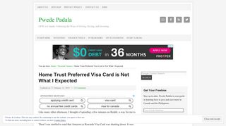 Home Trust Preferred Visa Card is Not What I Expected | Pwede Padala