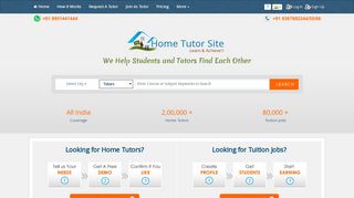 Home Tutors, Online Tutors & Part Time Teaching Jobs website.