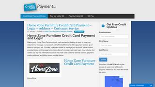 Home Zone Furniture Credit Card Payment - Login - Address ...