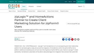 zipLogix™ and HomeActions Partner to Create Client Marketing ...