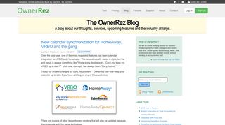 New calendar synchronization for HomeAway, VRBO and the gang ...