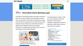 Home Bank Online Banking Login - CC Bank