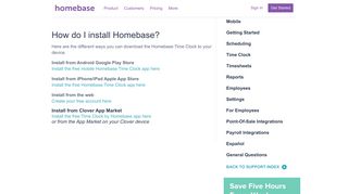 How do I install Homebase? | Homebase