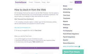How to clock-in from the Web | Homebase
