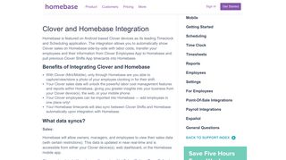 Clover and Homebase Integration | Homebase