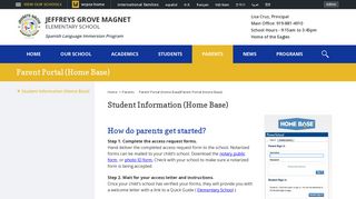 Parent Portal (Home Base) / Student Information (Home Base)