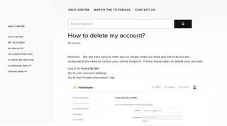 Homebyme - How to delete my account?