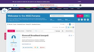 Homecall Broadband (merged) - MoneySavingExpert.com Forums