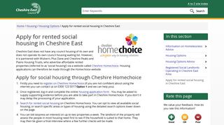 Apply for rented social housing in Cheshire East - Cheshire East Council