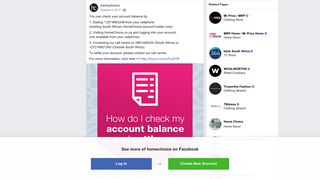 homechoice - You can check your account balance by: 1.... | Facebook