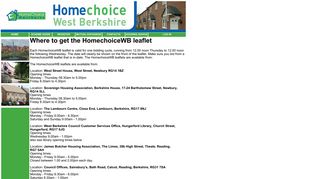 Where to get the HomechoiceWB leaflet - Homechoice West Berkshire