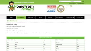 Home Fresh Organics - The Weekly List - AWSNEW
