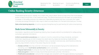Online Banking Security Awareness › Homeland Community Bank