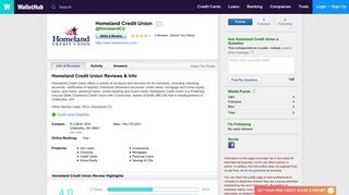 Homeland Credit Union Reviews - WalletHub